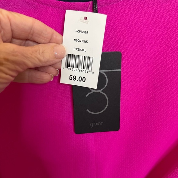 Gibson Fuchsia Tie Front Top Blouse NWT SZ XS - Picture 3 of 10